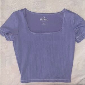 Hollister Women's Ribbed Square Neck Top - Purple